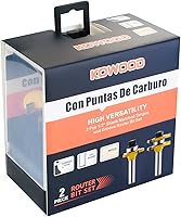 Vista 7 de KOWOOD Juego de 2 brocas de fresado de madera en forma de T ajustable en forma de T de 1/2 pulgada, 3 dientes