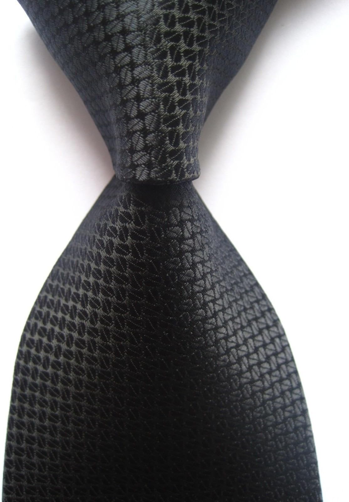 Scott Alone : New Classic Pattern Black 100% Jacquard Woven Silk Men's Tie Necktie