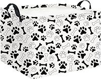 Vista 42 de CLOCOR Cesta de almacenamiento rectangular, cesta de almacenamiento plegable con bonito patrón, caja de almacenamiento de revestimiento impermeable