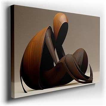 Canvas for Living room. Whispers of Wood and Shadow The Intimate Dance of Abstract Forms, 27 x 18 inch Canvas Wall Art - Contemporary Masterpieces - Modern Home Decor - 91x61 cm 36x24 inch
