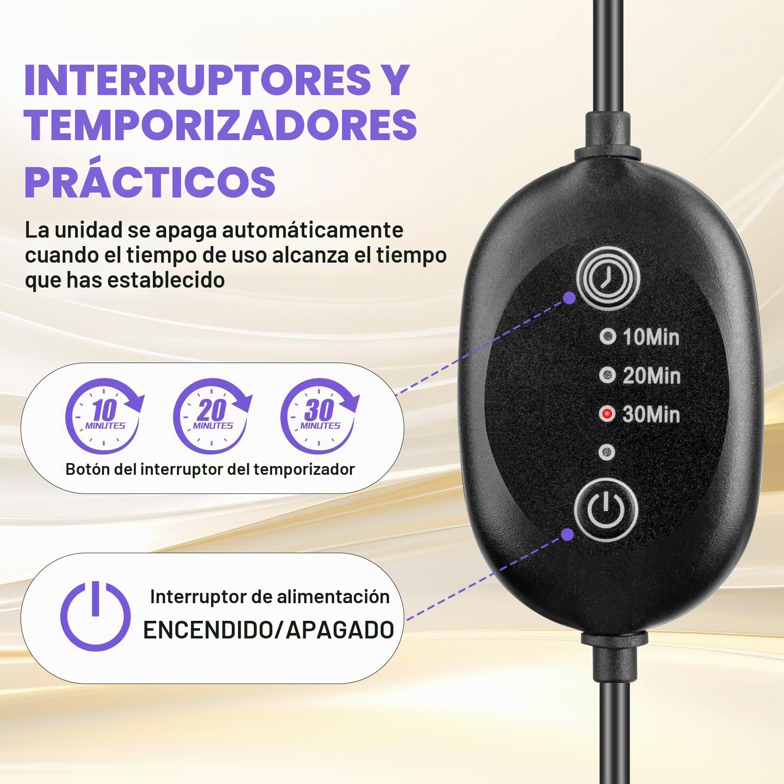 Lámpara infrarroja 660nm, 120 LED, temporizador