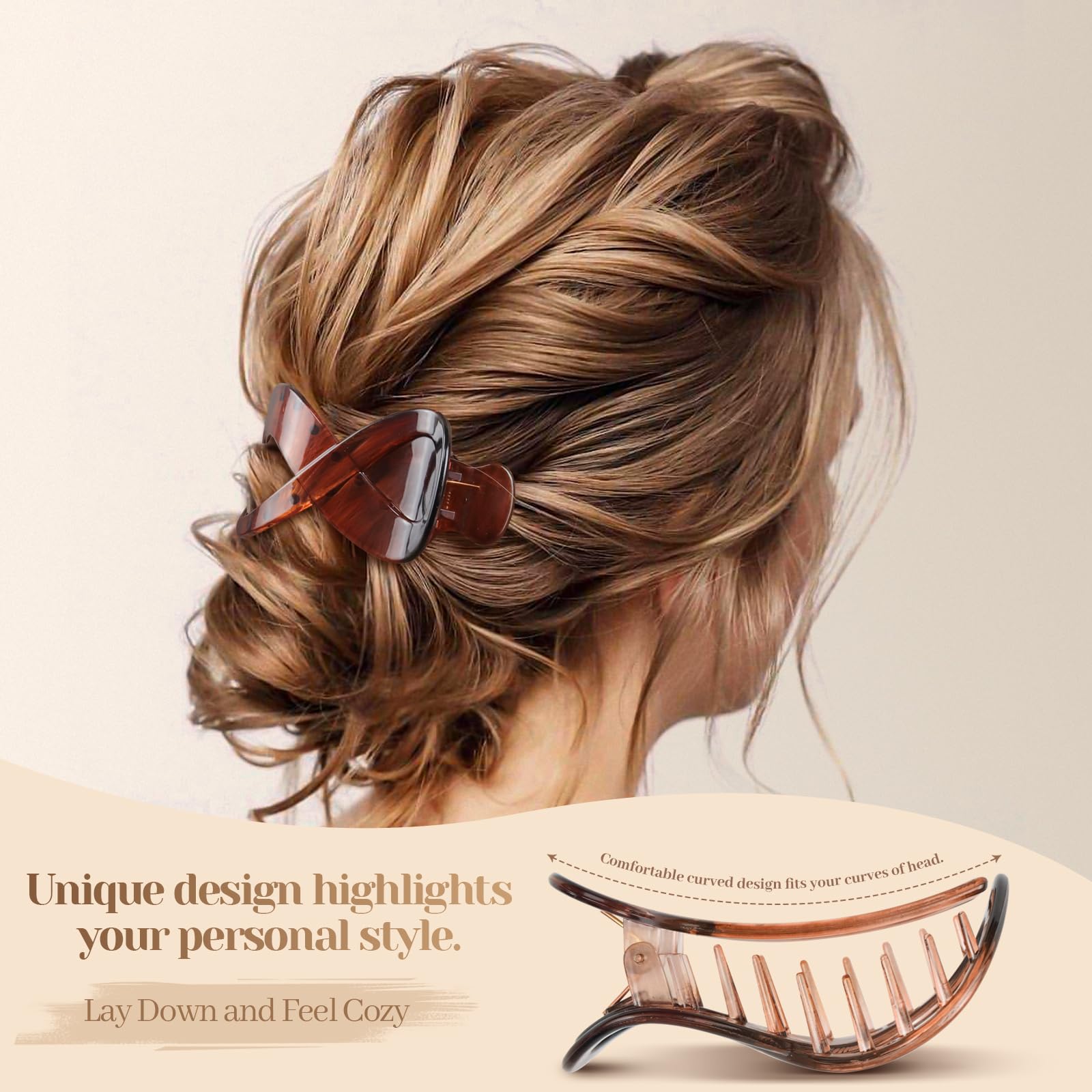 PROPOG 4 Pcs Hair Claw Clips Women - Image 4