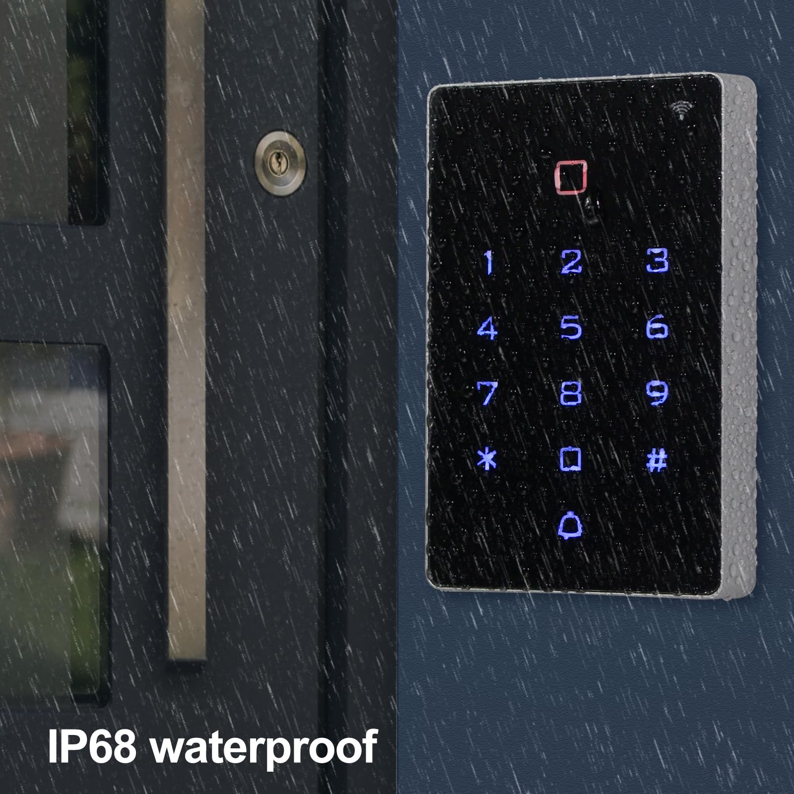 TUYA WiFi Teclado de Acceso de Seguridad Teclado RFID Impermeable Controlador Lector de Tarjetas 2000 Usuarios 180kg Cerradura Magnética Abridor de Puerta Alarma Salida