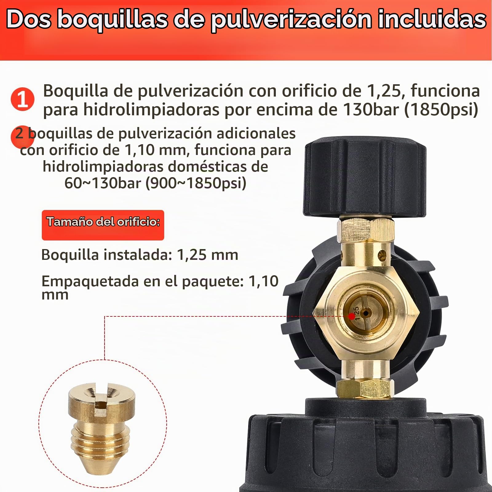 BEAR FORCE Pistola pulverizadora para lavadora a presión M22-ID14 mm y conector rápido de 1/4 pulgadas, lanza de espuma de nieve de 1 litro, juego para lavadora, para Vax, para lavadora a presión