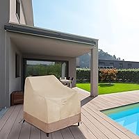 Vista 6 de Funda para silla de patio, resistente al agua, para exteriores, protección contra todo tipo de clima, funda para muebles de césped, paquete de 2