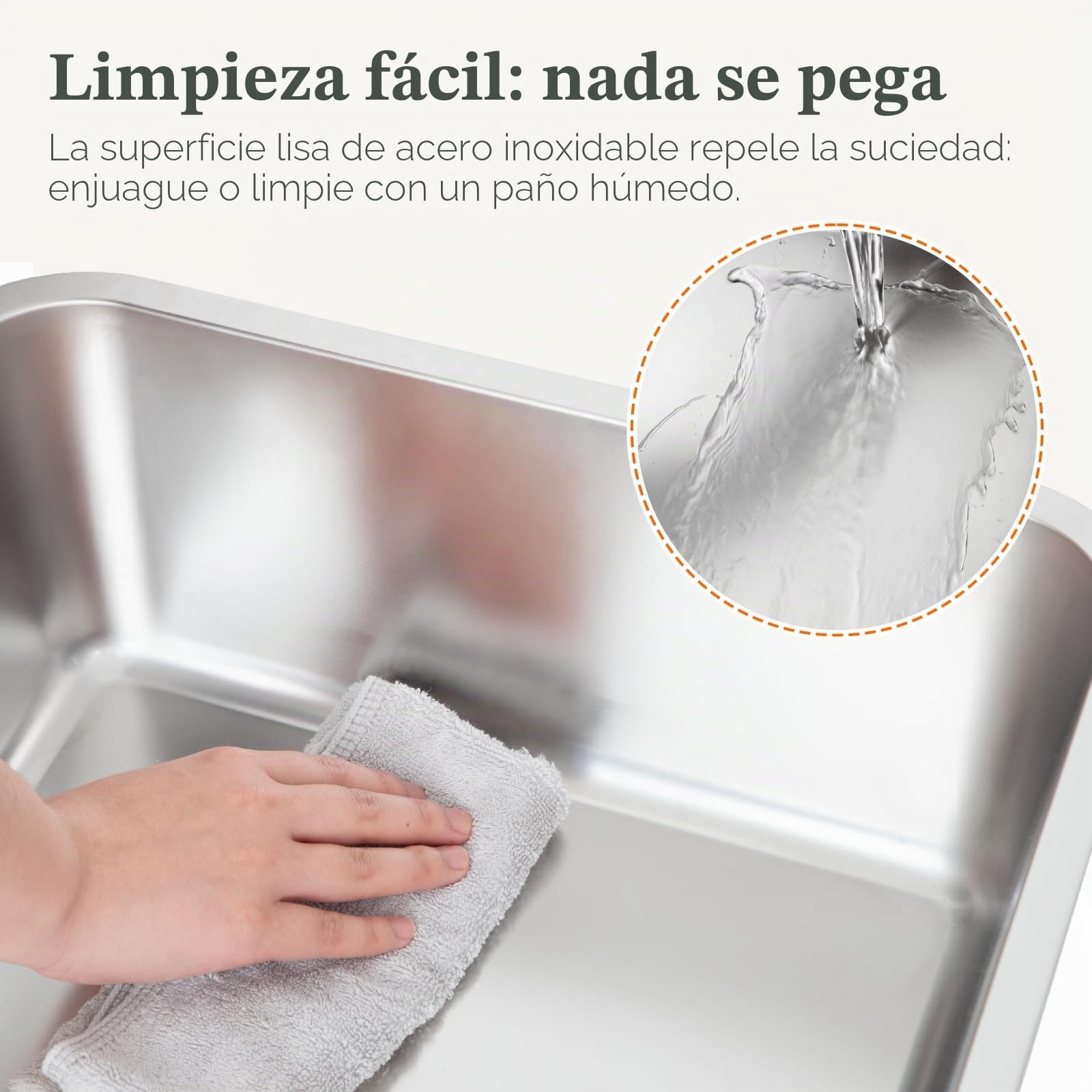 Lifewit Arenero Gato Acero Inoxidable con Pala, Caja de Arena para Gatos Grande, Arenero Gatos para Salón, Dormitorio, 58 x 38 x 26 cm, Gris