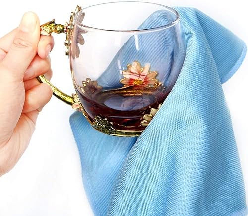 Miniatura 10 de Paño de pulido de microfibra sin pelusas, trapos de pulido para copas de vino, platos de ventana, automóvil, electrodomésticos, espejos, pantallas,