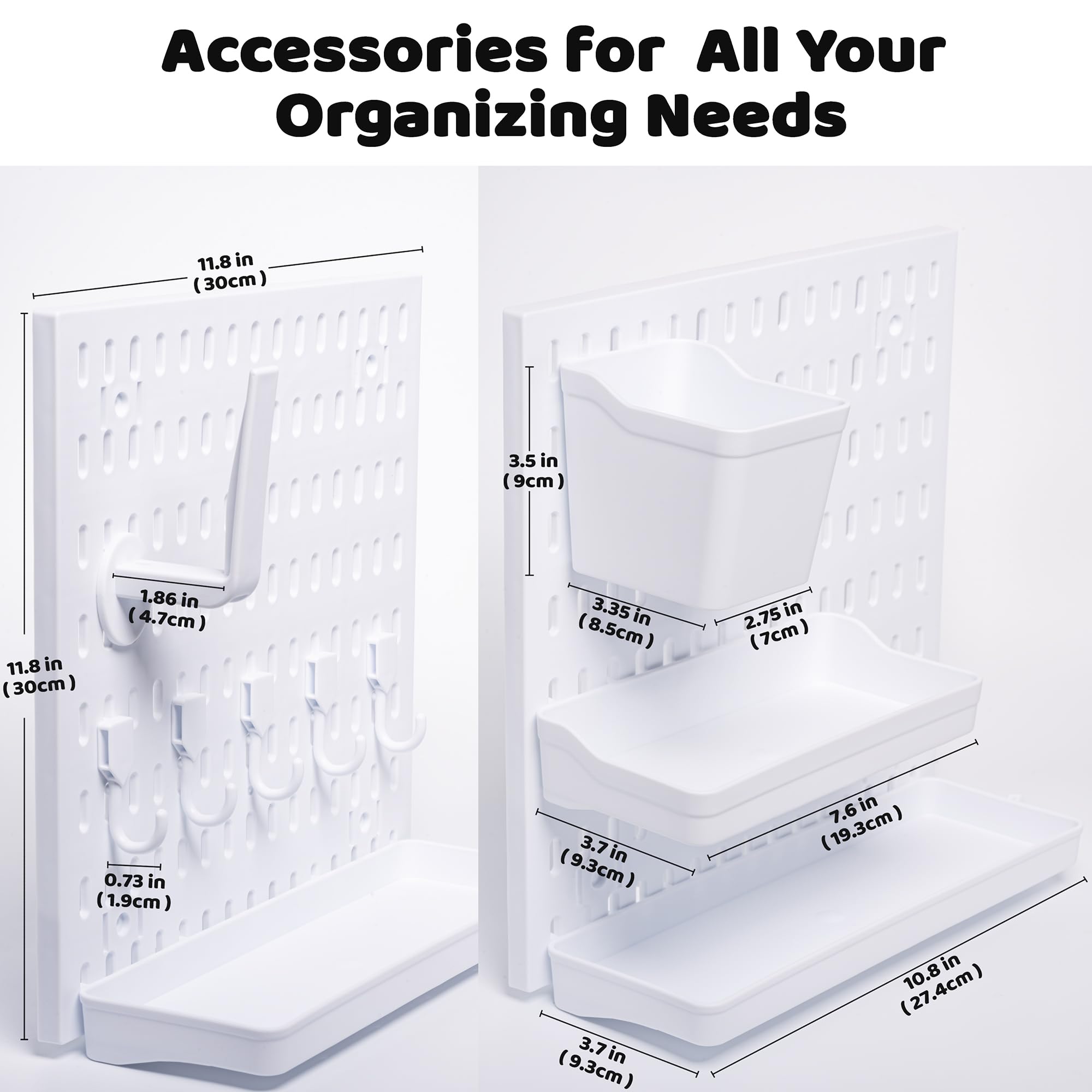 Mo0yuu'life LeDeGine Stecktafel-Kombinationsset, Wandbehang, Organizer, für Schlafzimmer, Badezimmer, Küche, Büro zur Aufbewahrung, Organisation, dekoratives Display (6 Bretter und 31 Zubehör)