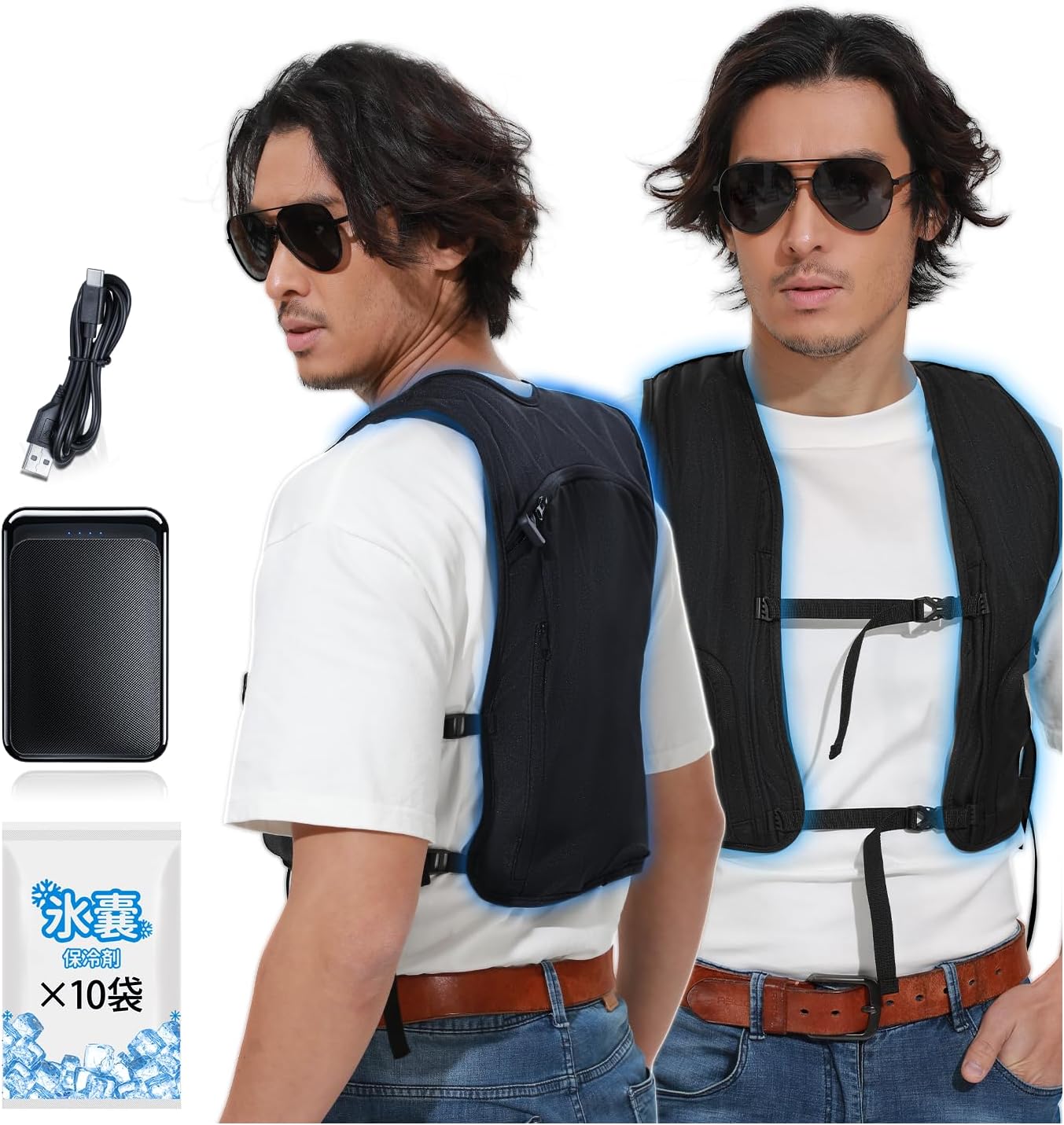 Chill Camping 水冷服 水冷 ベスト 超薄型 Chill Camping] 10000mAh