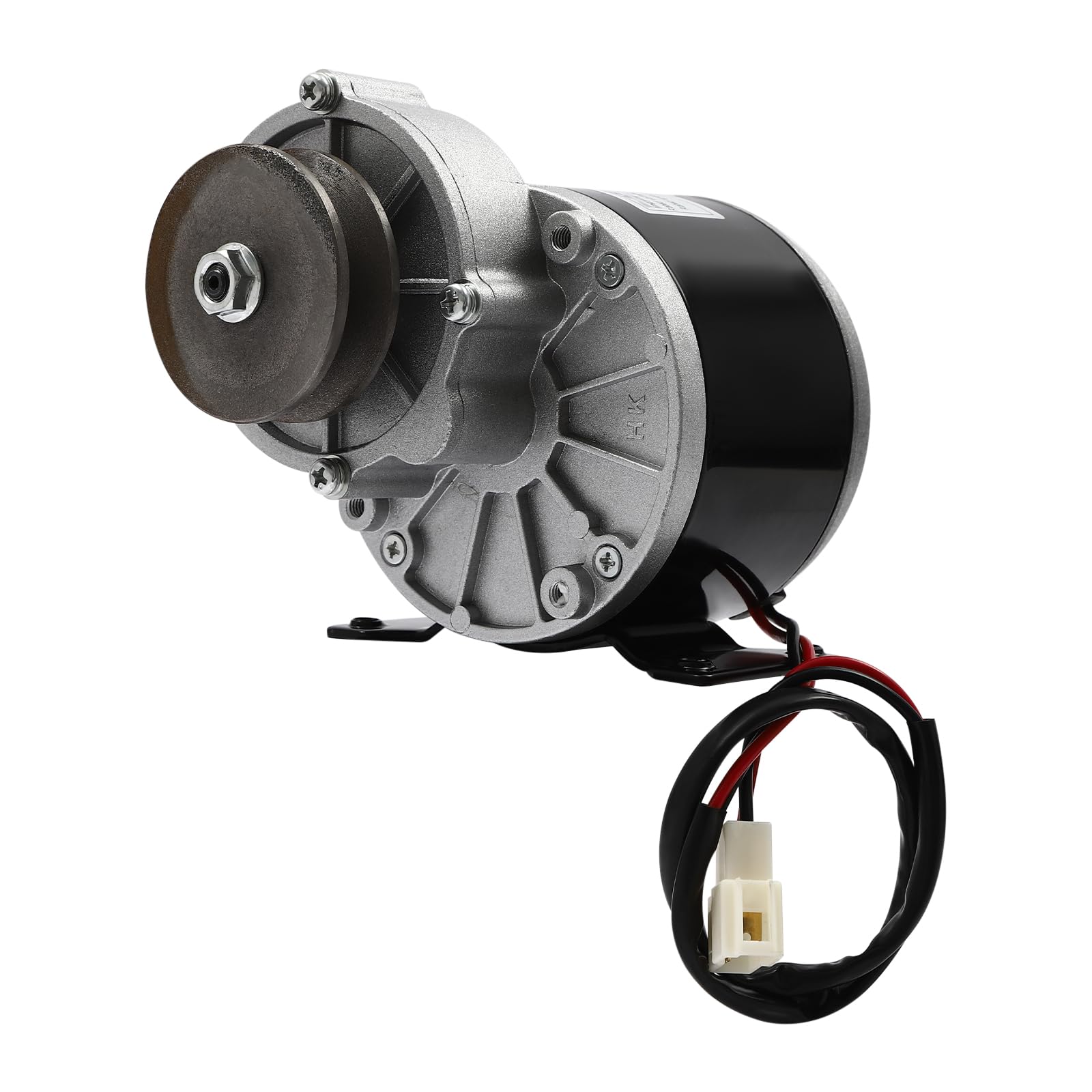 250W DC Bürstenmotor 12V/24V/36V Reduktionsmotor Elektrischer Getriebemotor aus Reiner Kupfer Riemenscheibe Gleichstrommotor mit Riemenscheibe (36V)
