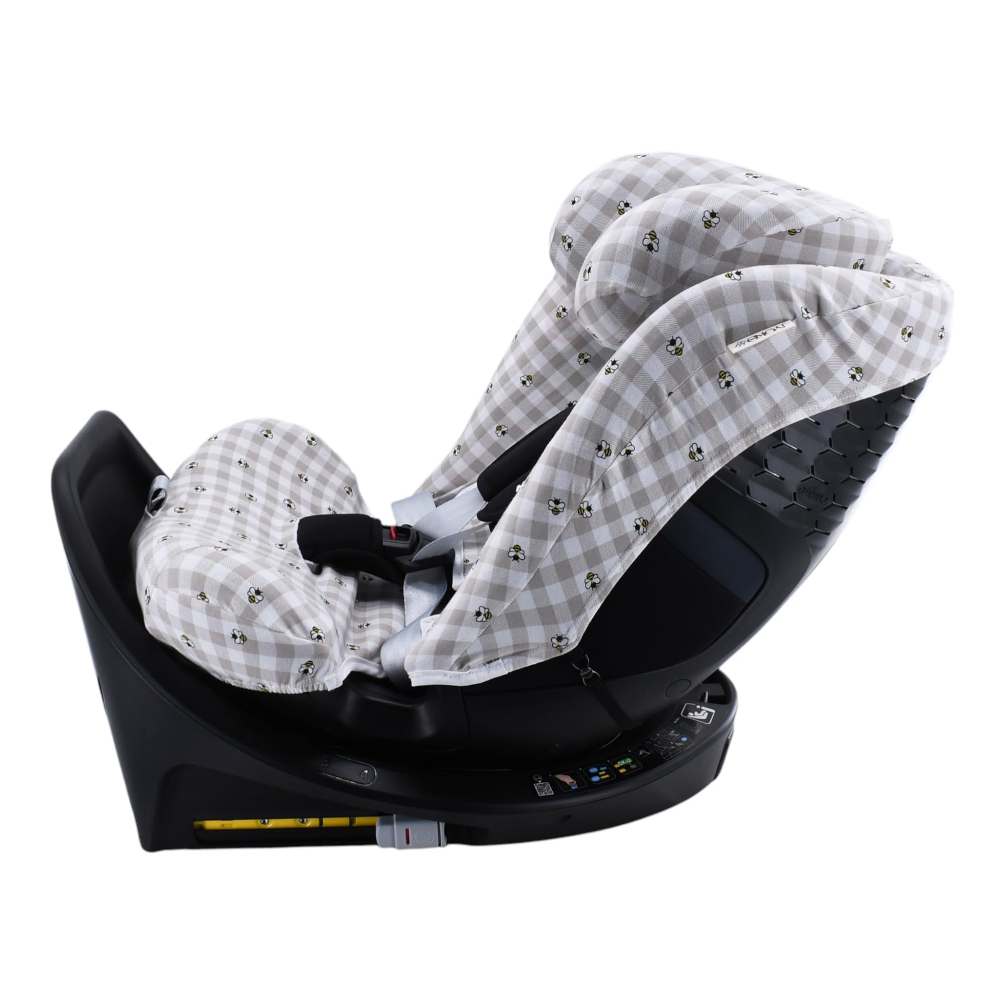 JYOKO Funda Compatible con Maxi-Cosi Emerald 360 S i-Size Hecha con algodón orgánico – Ajuste preciso y Tejido Transpirable para Mayor Confort. Estampado Picnic Vichy.