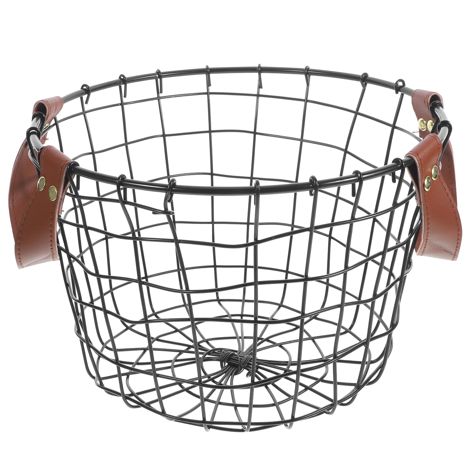 Panier de rangement fil métallique rond noir Levemolo pour bois de chauffage intérieur