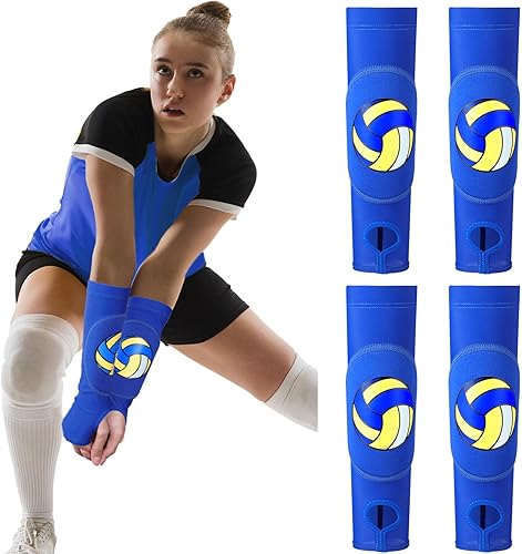 Miniatura 1 de Mangas de voleibol para brazos, mangas de antebrazo con almohadillas de protección y agujero para el pulgar, mangas acolchadas para voleibol