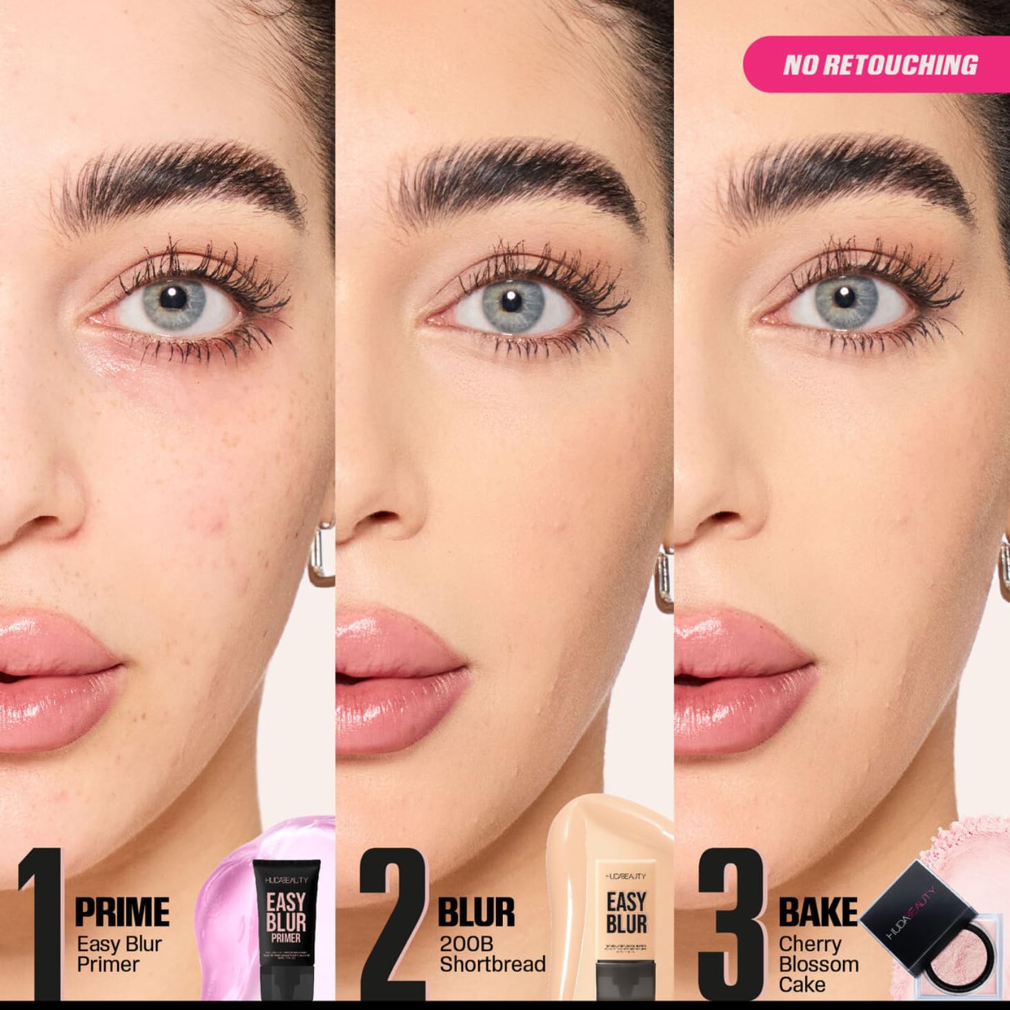 Huda Beauty Easy Blur Natural Airbrush Foundation, Shortbread 200B