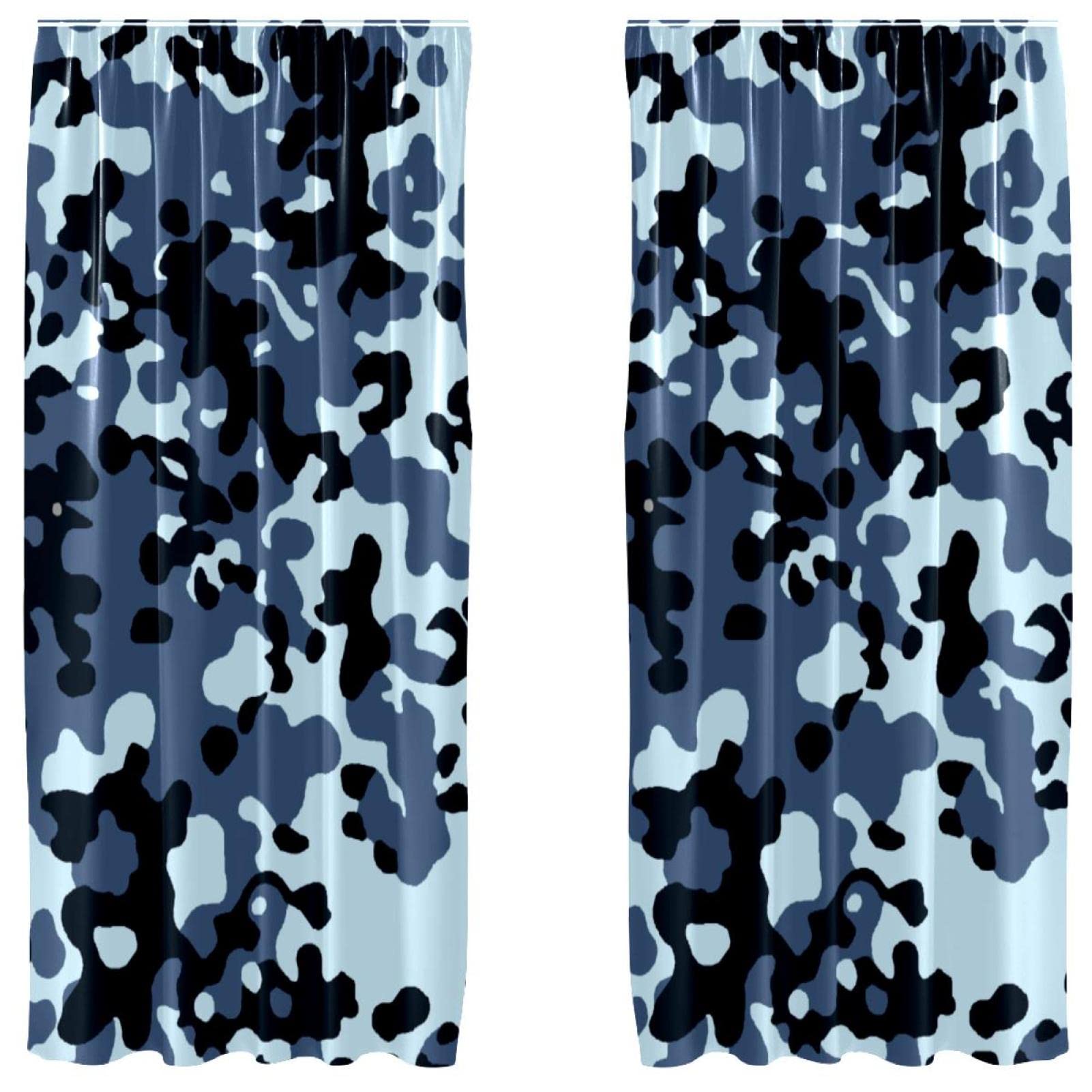 Rideau occultant bleu noir militaire 140x213 cm pour chambre d'ado