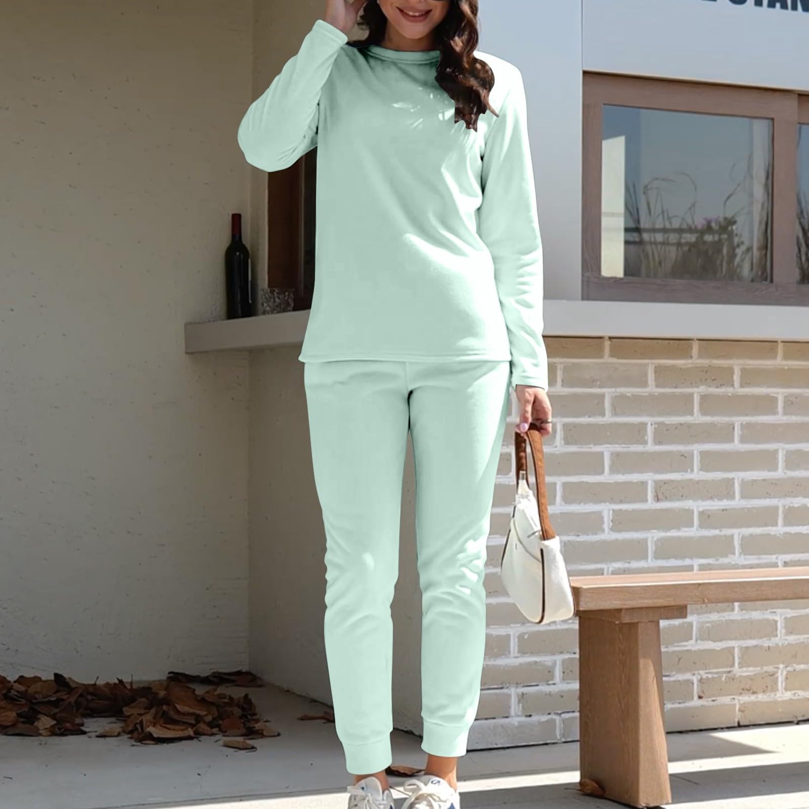 Ensemble de sous-vêtements thermiques pour femme - Doublure polaire - Sous-vêtements fonctionnels - 2 pièces - Respirant - Sous-vêtements thermiques - Couche de base d'hiver - Sous-vêtements