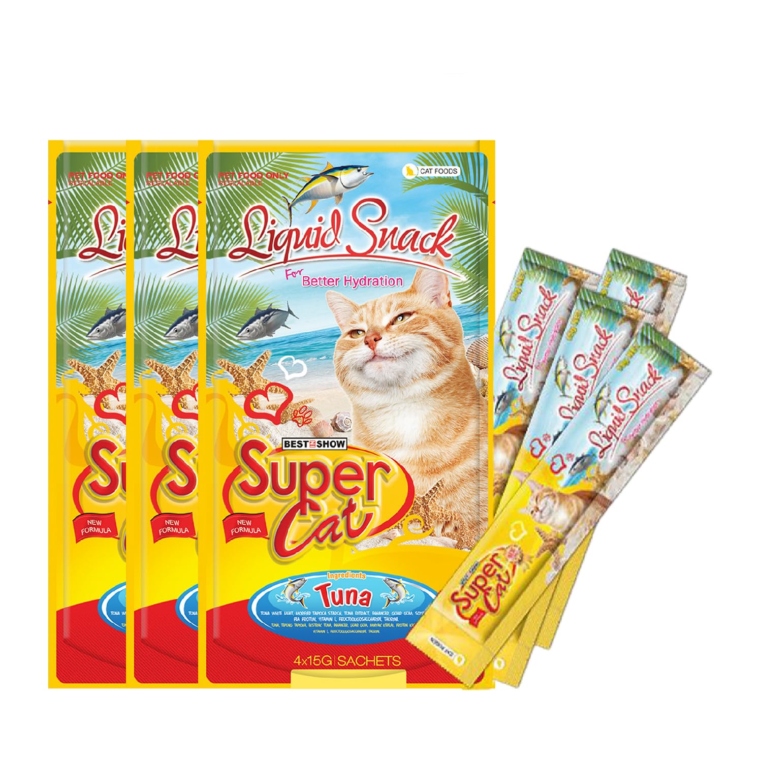 TUNAI SUPERCAT Liquid Snack | Flavour - Tuna | Wet Cat Treat or Puree Cat Food for All Cats (Pack of 3), Has The Goodness of Tuna White Meat, Pea Protein, Taurine, and Other Essential Vitamins (B0CZJQH86S) Amazon Price History, Amazon Price Tracker