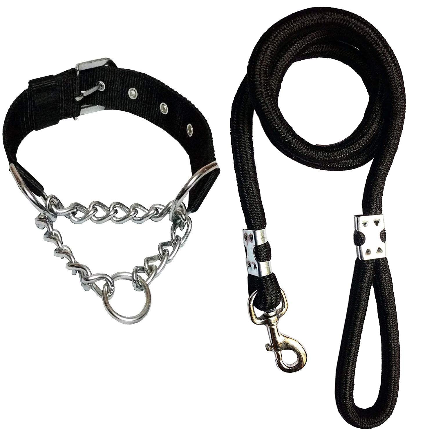 Woofy Combo Half Dog Collar Chain Choke Collar and Training Leash for Large Breed with Strong Cast Hook (12mm) 1 Inch Choke Collar Width (B0B1JH1VTC) Amazon Price History, Amazon Price Tracker