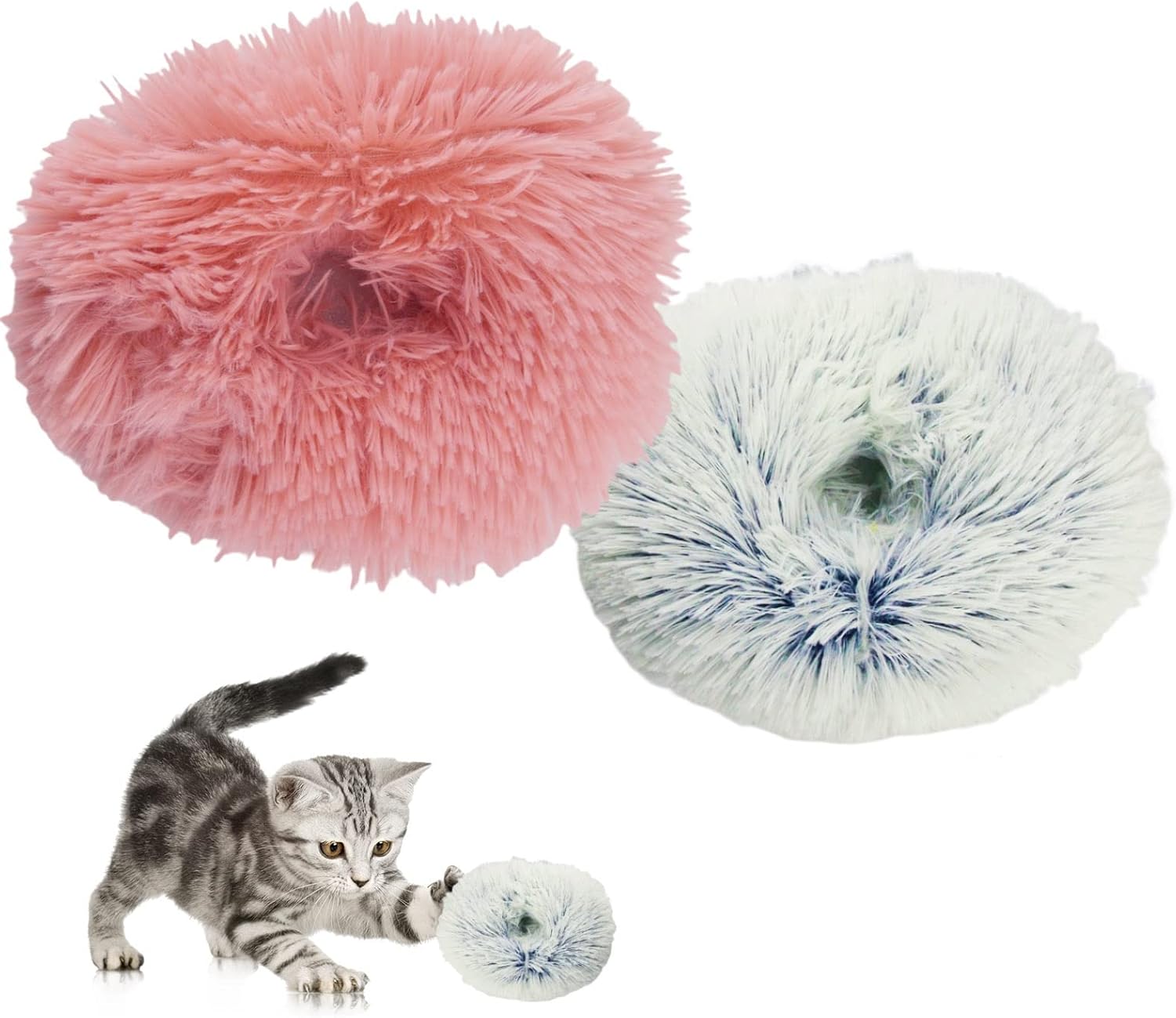 iZiv Catnip Toys for Cats, 2Pcs Donut Cat Toys Cat Pillows
