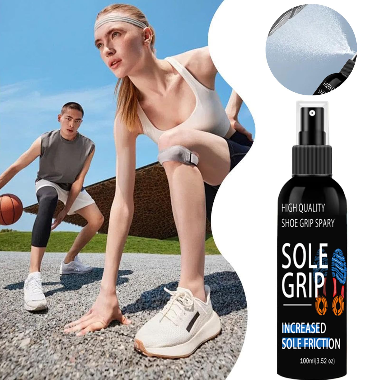 Spray Grip Chaussures Basket – Améliorez Votre Traction – 100 Ml Antidérapant Durable