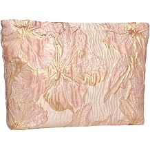 Elegant Blue Floral Flowers Makeup Pouch for Women Small Embroidered Make Up Bag for Purse Zipper Initial Cute Makeup Cosmetic Bags Pouches for Purse Aesthetic Travel Toiletry Canvas Bags
