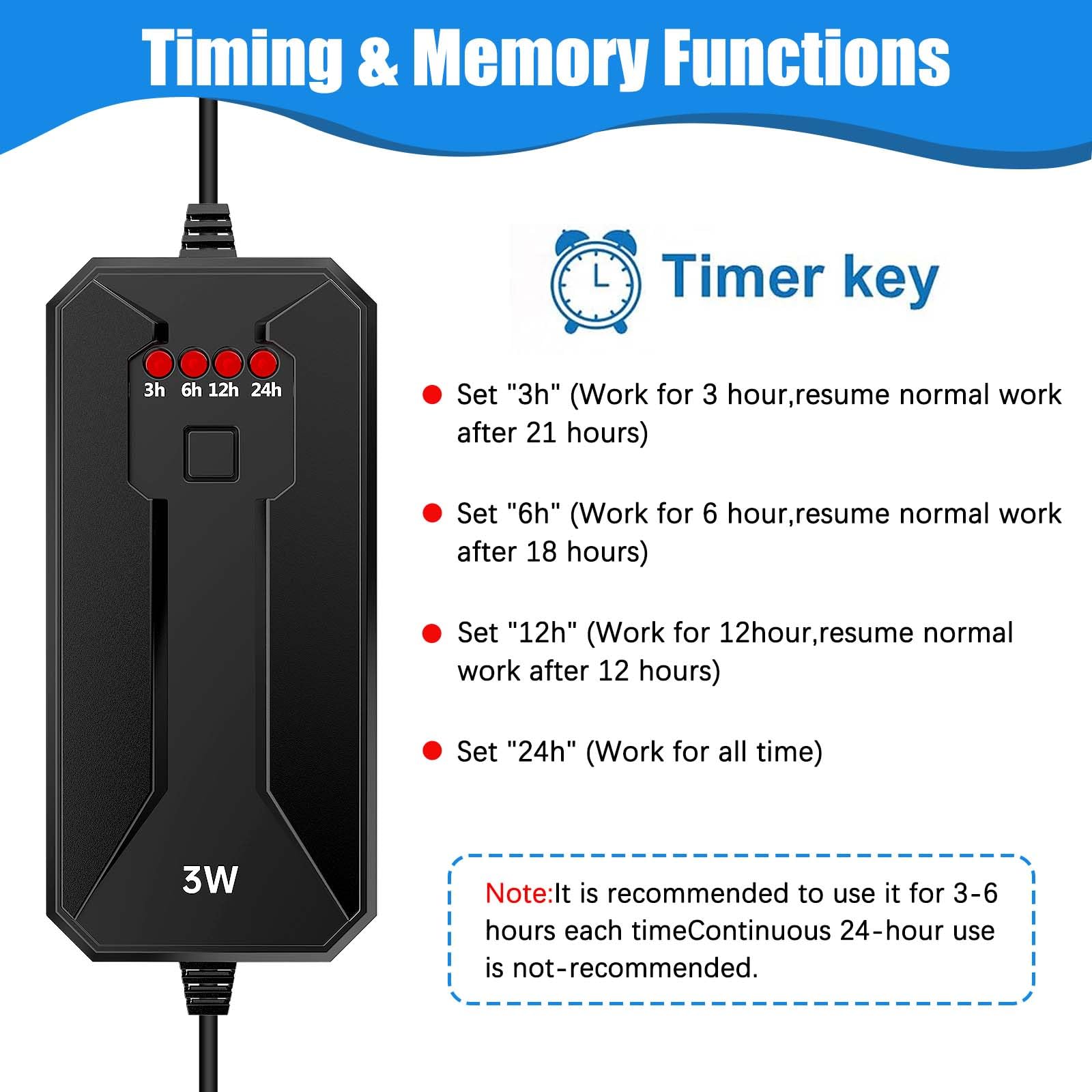 Mini luz limpia de acuario de 3 W con temporizador, luz de eliminación de algas, luz LED para pecera, luz verde limpia, impermeable, para estanque, acuario, color negro