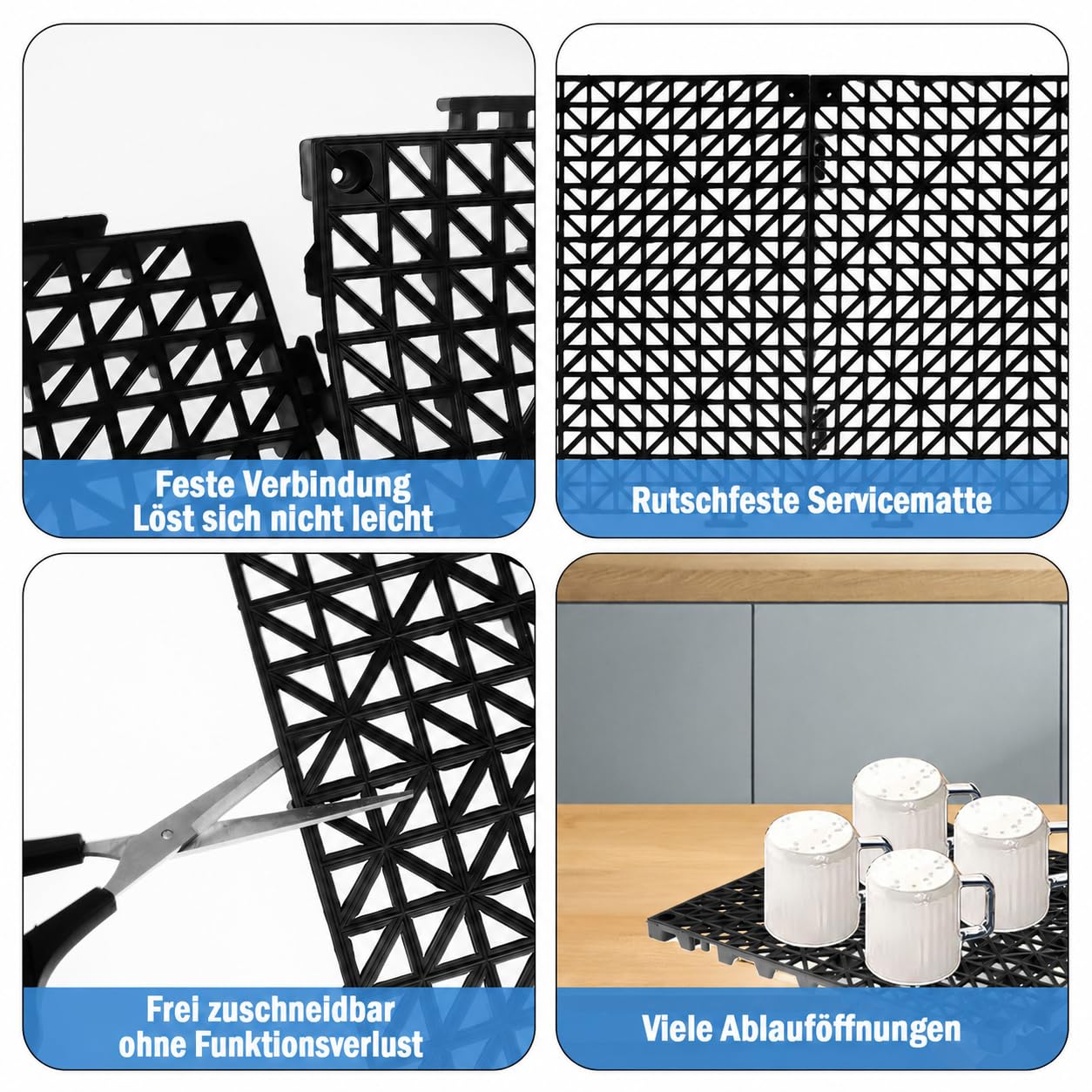12 Stück Duschmatte rutschfest 30x30 cm, PVC rutschfeste Drainagematten mit Ablauflöchern, Modulare Spleißen Bodenmatte Rutschmatte für Dusche Badezimmer Balkon Pool, Sauna