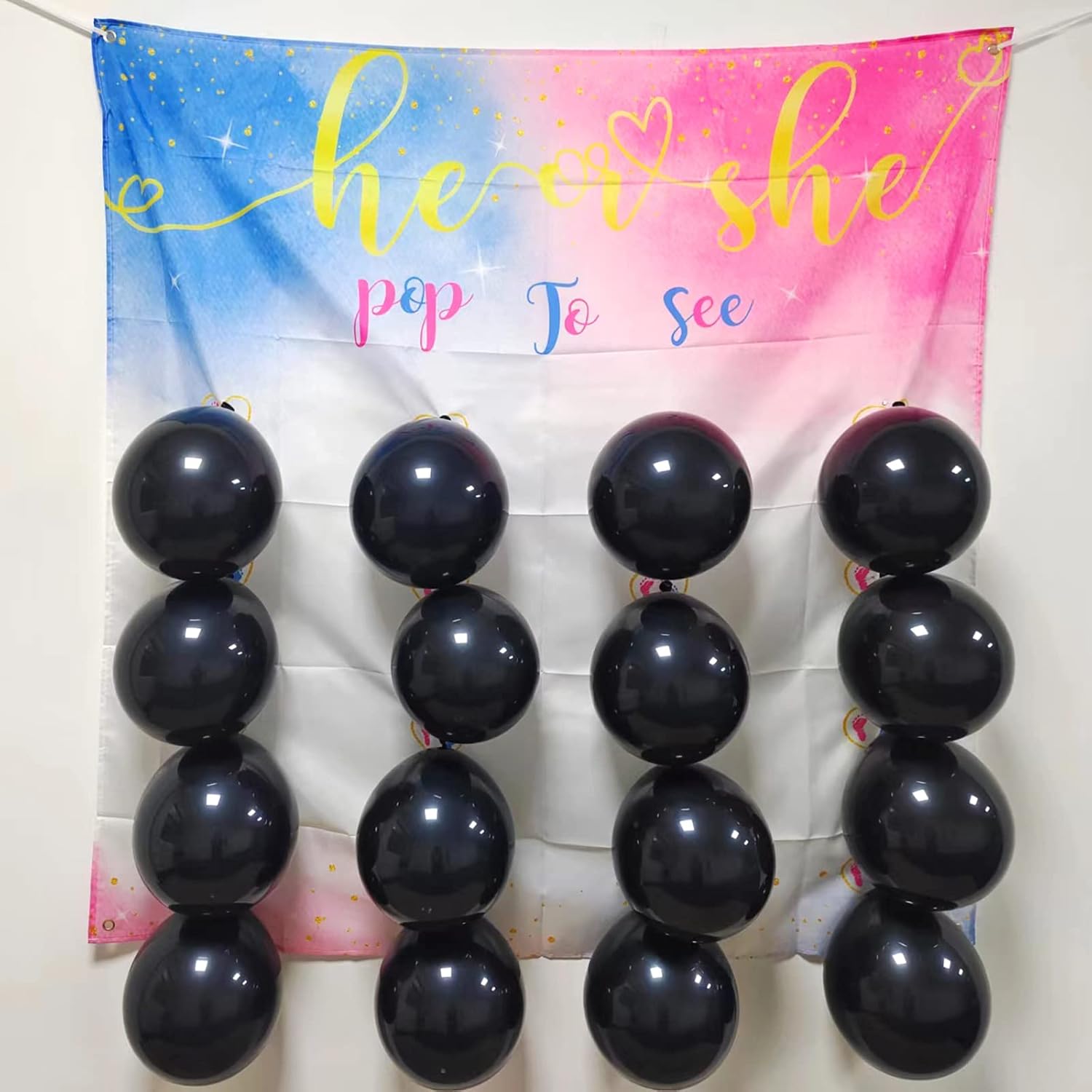 Baby Gender Reveal Dart Board Game, Reveal Balloon for Girl or Boy, Pink and Blue Powder for He or She Party, Gender Reveal Party decoration kit