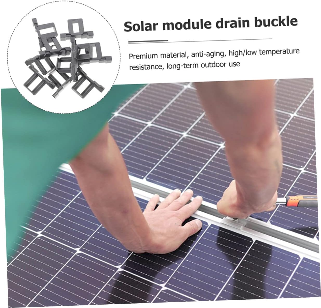 30 Pcs Photovoltaic Panel Drainage Buckle Pathway Lights Landscape Lighting Accessories Paneles Kickstand Solar Panel Drainage Solar Panel Draining Solar Panel Clip Abs Plate Clamp