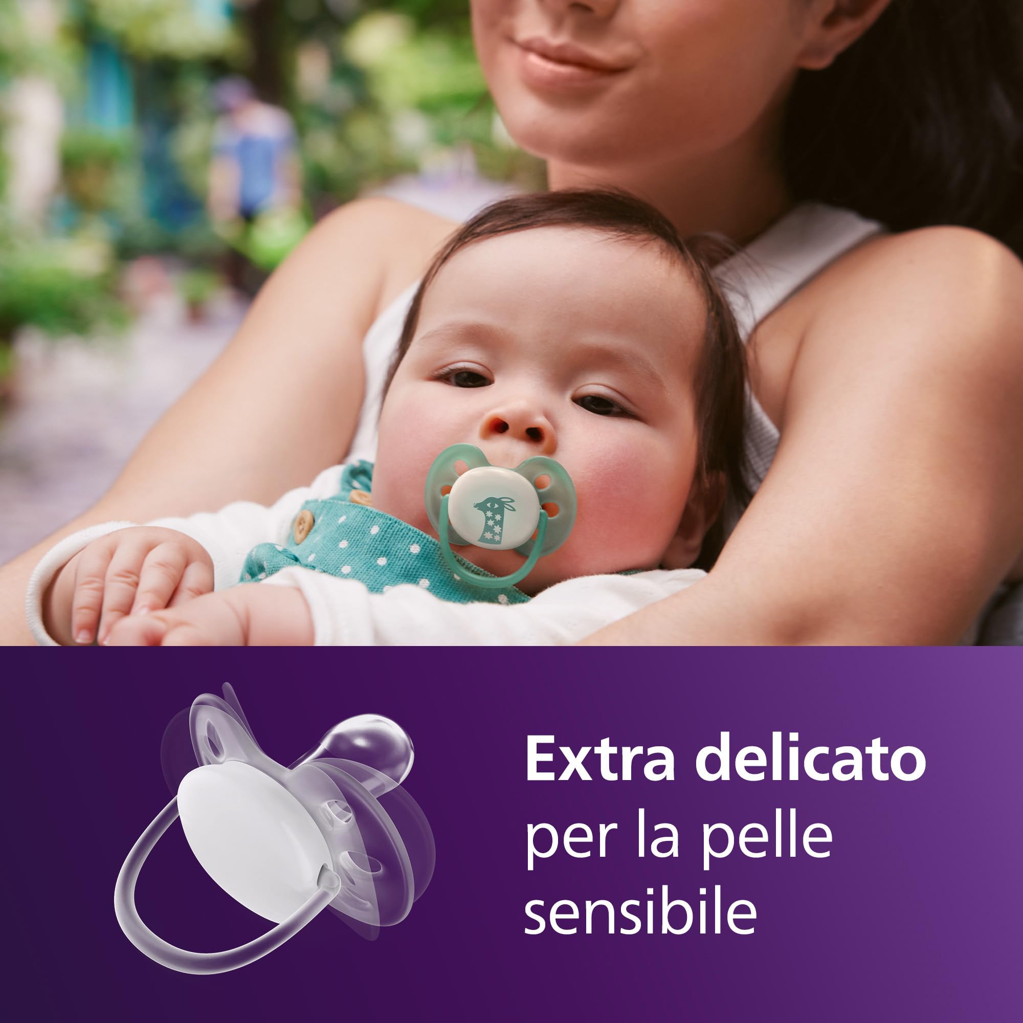 Philips Avent Ciucci Ultra Soft Nighttime Design ortodontico 6-18 mesi illuminano al buio silicone no BPA 4 pezzi