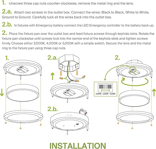 Miniatura 9 de ASD Lámpara LED redonda de montaje empotrado de 10 pulgadas  16W 1050LM 3000K-5000K 120V  3CCT, regulable, Energy Star, ETL  Lámpara de doble anillo