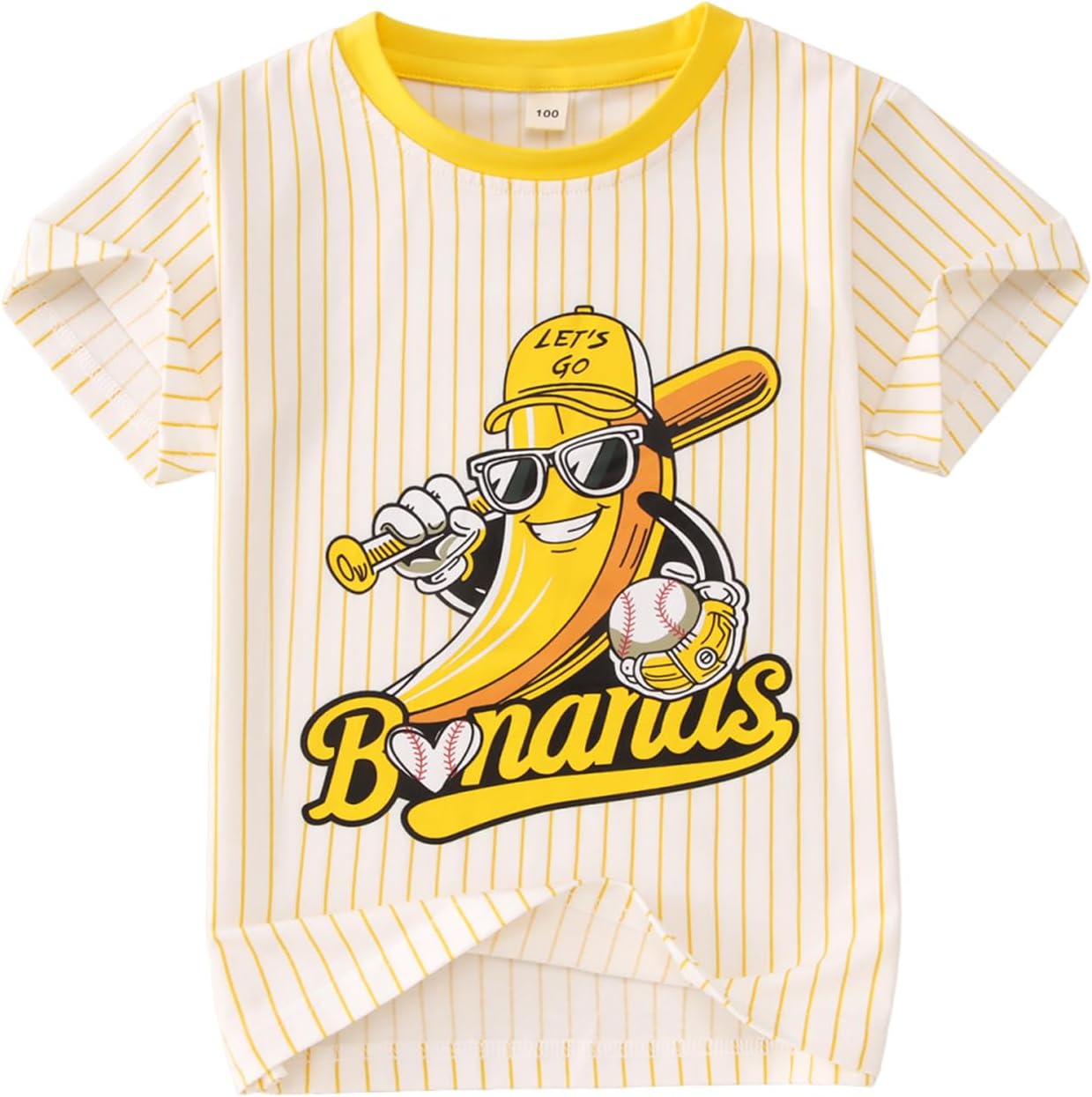 Toddler Boy Girl Baseball Shirt Kids Game Day Short Sleeve T-Shirt Baseball Team Jersey Banana Graphic Tee Tops