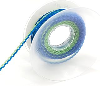 Cadena de poder de ortodoncia dental, bobina de colores mixtos, bandas de goma elásticas para aparatos dentales, 15 pies/rollo (azul y verde, largo)