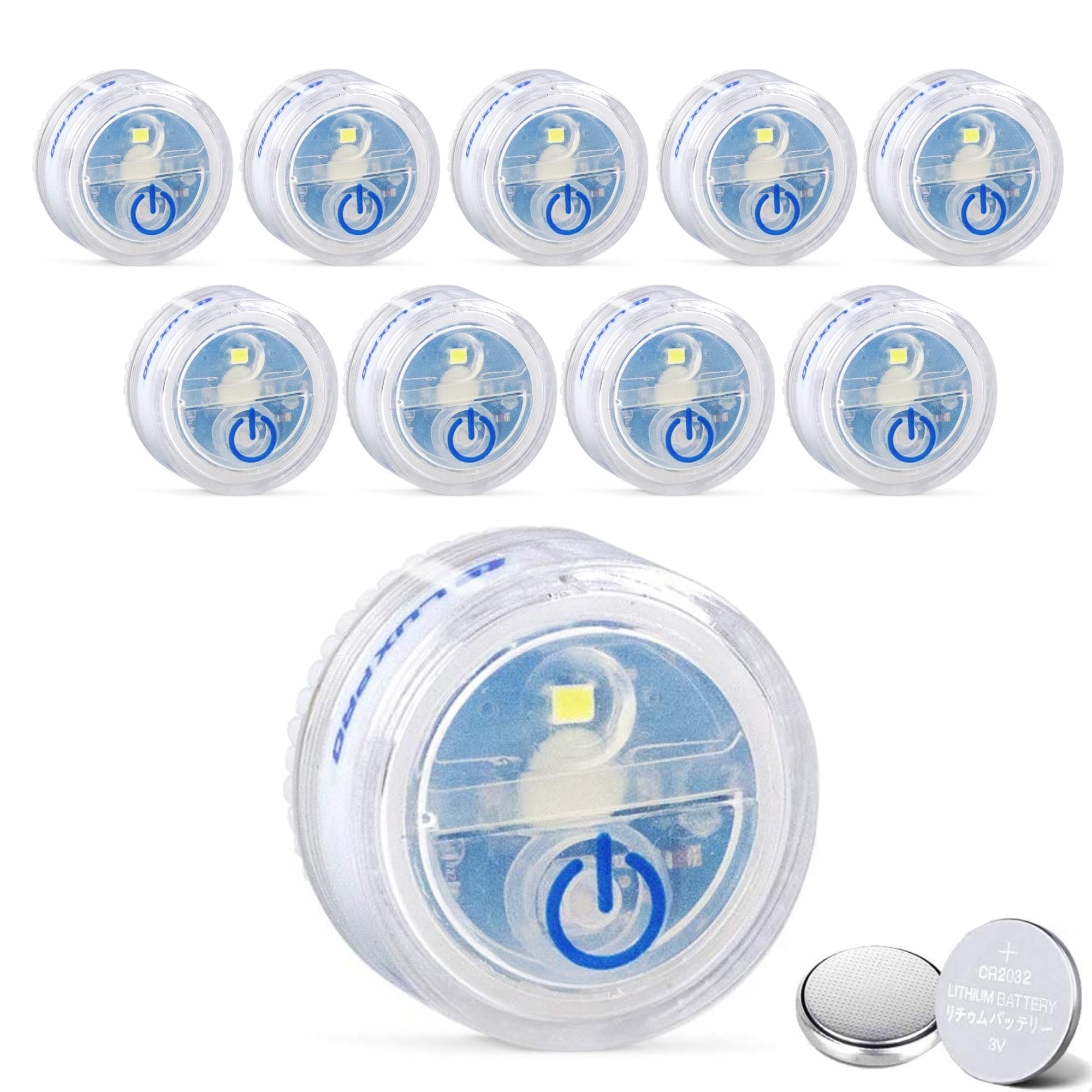 LUXPRO Waterproof Micro LED Puck Lights for Under Cabinet Lighting, 10 Pack