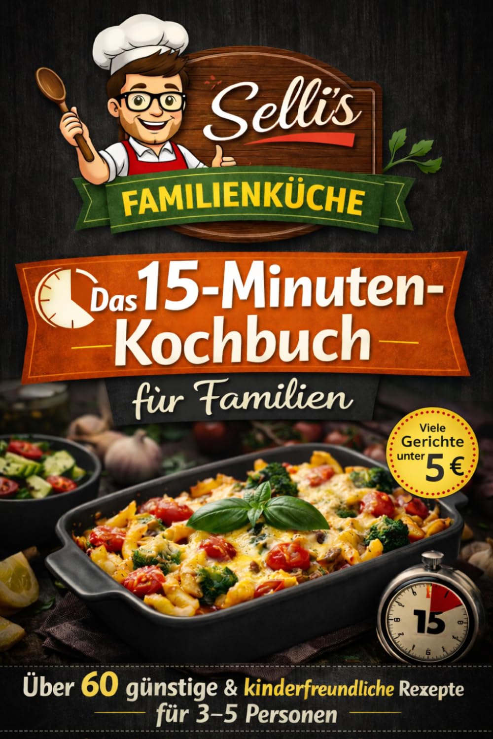Selli’s schnelle Familienküche: Das 15-Minuten-Kochbuch für Familien – Über 60 günstige & kinderfreundliche Rezepte für 3–5 Personen