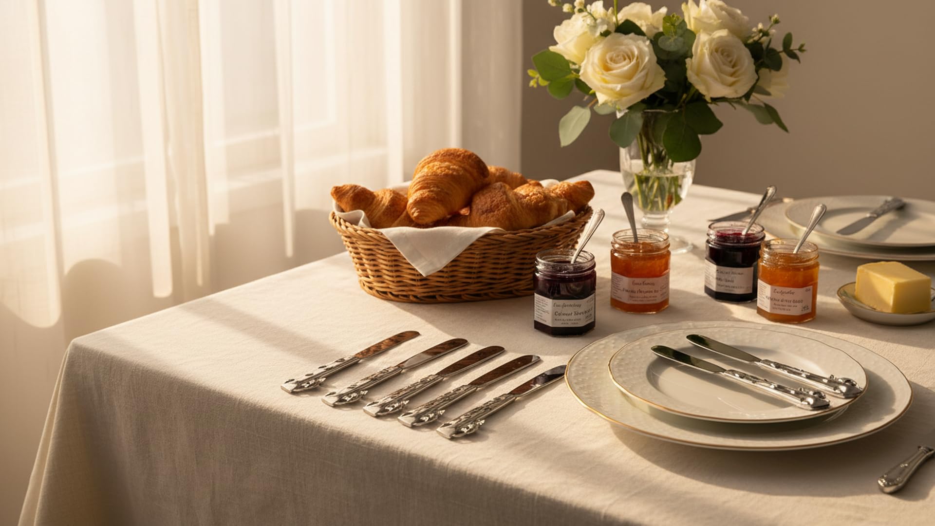Buttermesser Set 6-teilig Versilbert – Maus & Käse Design – 14,5 cm – Streichmesser aus Versilbertem Edelstahl – Edel, Silber
