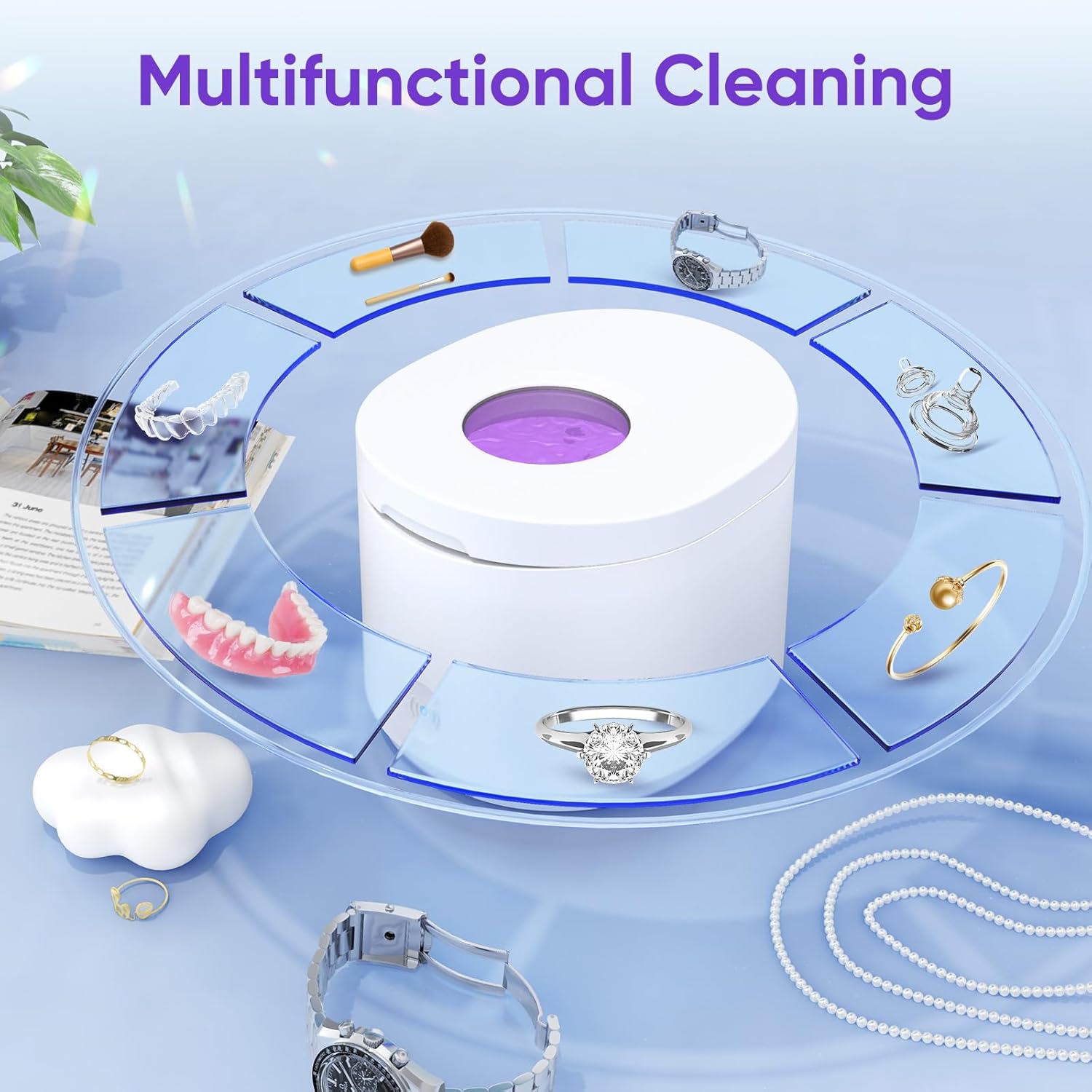 超音波リテーナークリーナーマシン、45kHzリテーナークリーナーマシン 入れ歯クリーナー用、200mlクリーナー マウスガードクリー