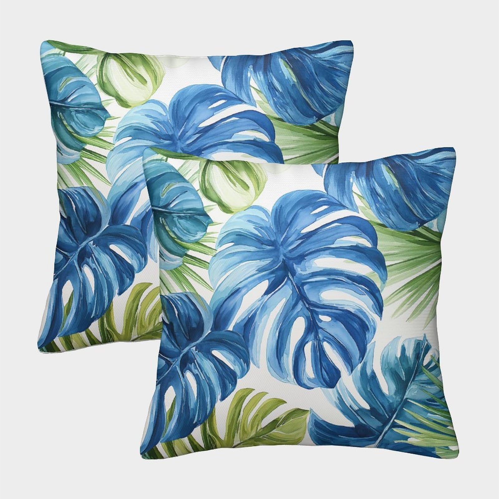 kaiyun 2 Pack Monstera,Floral Pattern Square Pillow Cover Cushion Cover 45x45cm Suitable for Sofa Bed Chair,3D Pattern