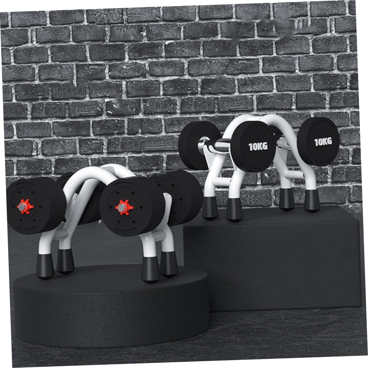 NOLITOY Sturdy Dumbbell Storage Rack with Non-slip Pads Rounded Corner Design Heavy-duty Dumbbell Bracket for Home Gym Fitness Supplies Weight Rack Holder