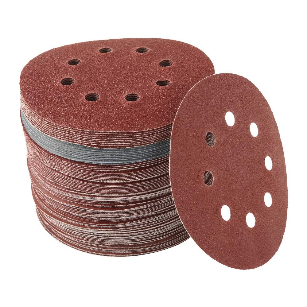 nihuifdpy 100pcs 5 inch sanding discs 8-hole hook and loop sandpaper assortment (80-3000 grit), aluminum oxide orbital sander pads for woodworking, metal polishing, automotive & rust removal