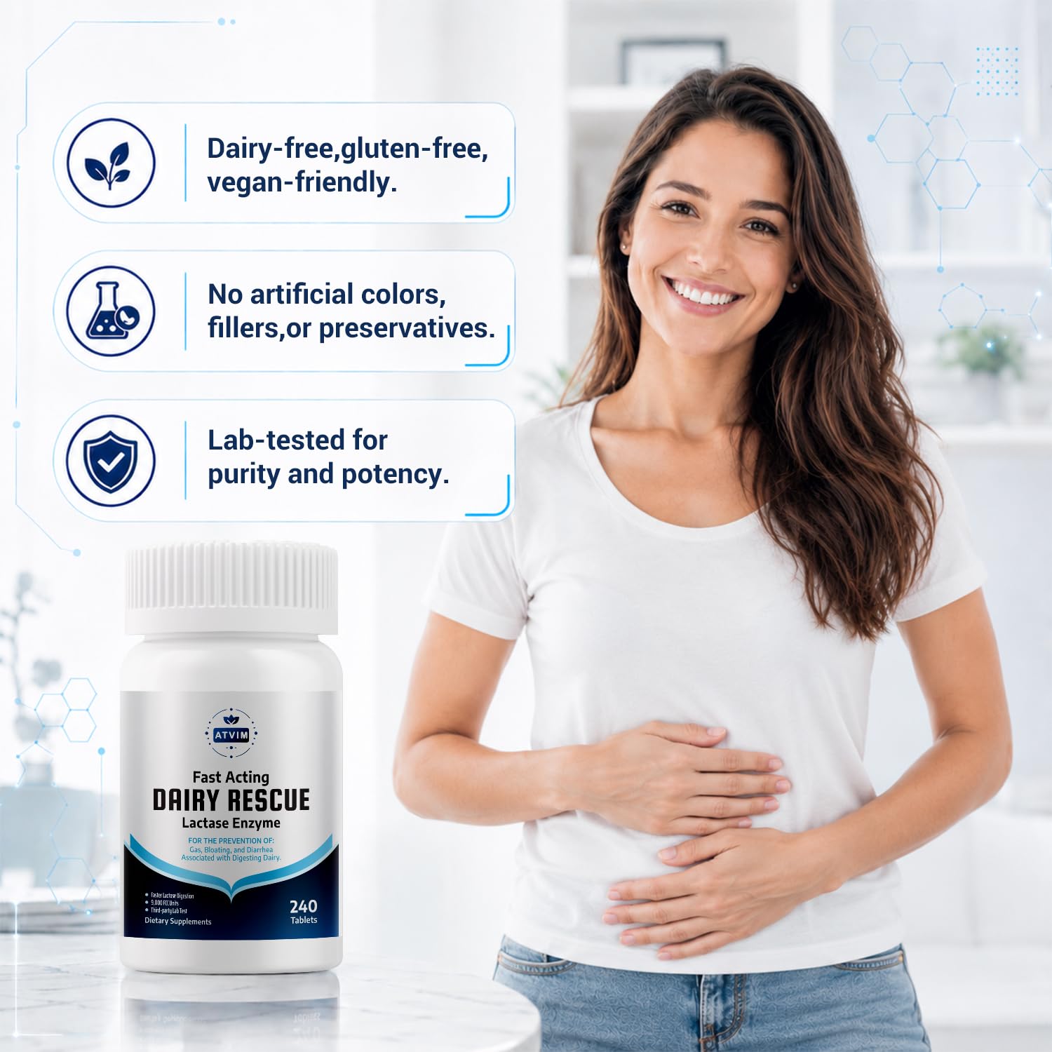 Lactase Enzyme 9000 FCC 240 Tablets, 1 Per Serving — Amazon image 6