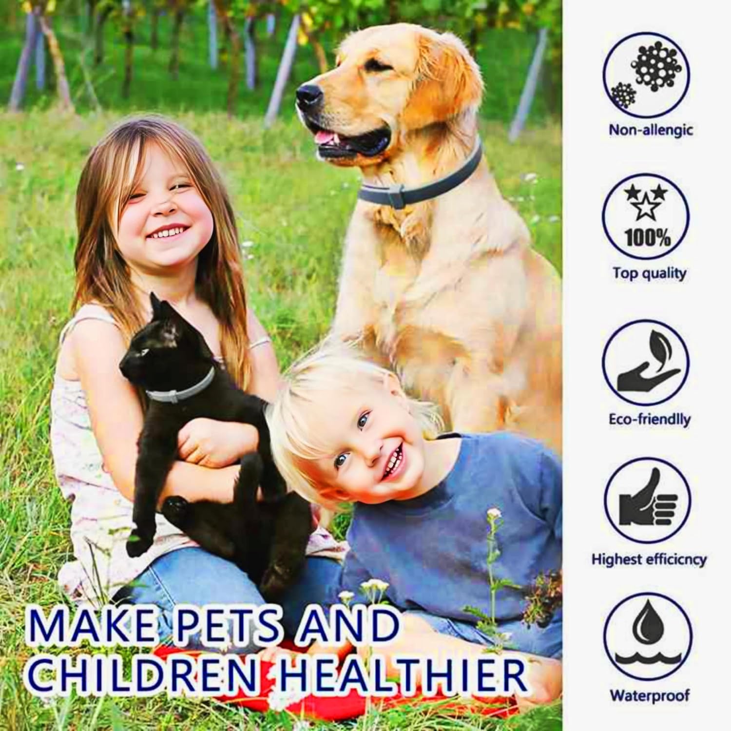 Dog Flea & Tick Collar for Dogs Adjustable Collar with Flea and Tick Protection, Durable Waterproof for Daily Pet Care Outdoor Dog Puppy Kitten Cats Safe Efficiently Repell Locust Lice of Pets 1