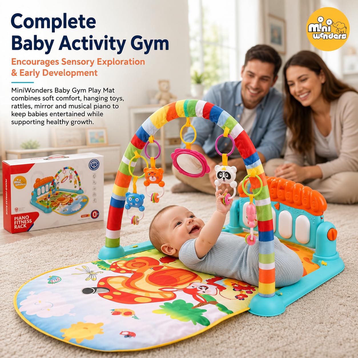 Mini Wonders Baby Gym - Tummy Time Activity Mat -2