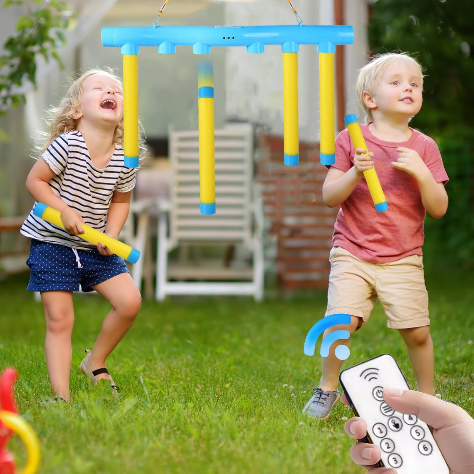 Juego De Palos Que Caen – Entrenador De Reflejos Con Control Remoto Y 3 Velocidades – Coordinación Mano-Ojo Para Niños Y Adultos – Incluye 6 Palos