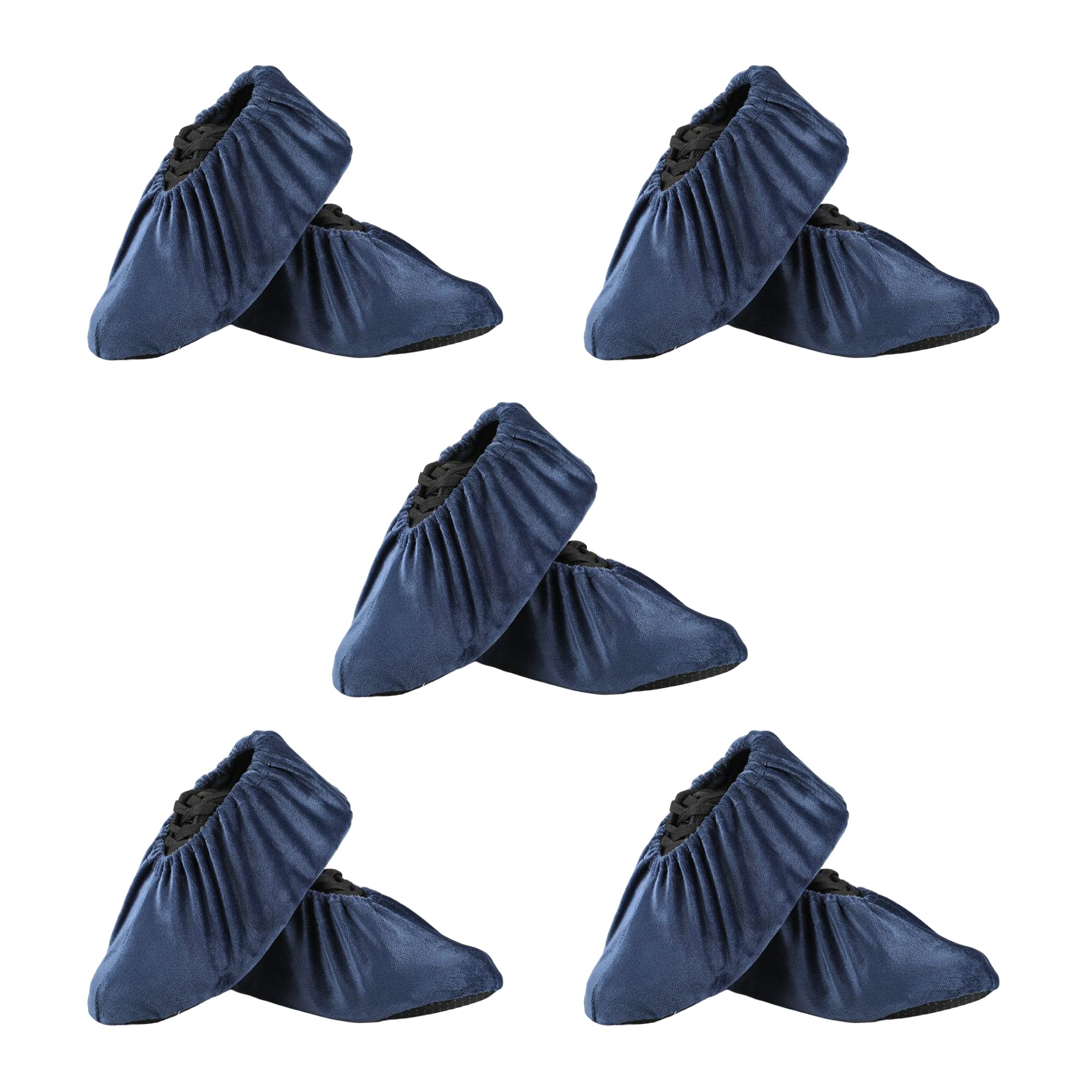 FEICHANGHAOFEICHANGHAO 5 Pairs Reusable Non Slip Shoe Covers - Household Office Laboratory Shoe Protectors - Various Colors and Sizes for Men, Women, Children