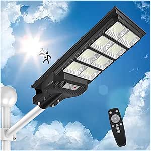 INSDEA 600W Solar Lights for Outside, 50000LM Dusk to Dawn Solar Street Light Motion Sensor, IP66 Waterproof Solar Security Flood Lights Outdoor for Garden,Yard,Parking Lot