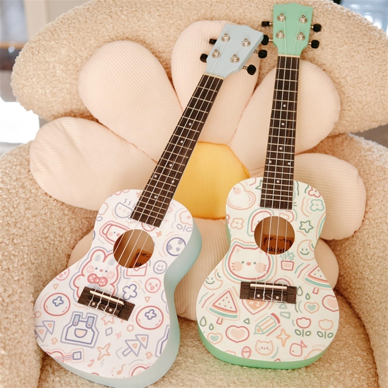 Ukulele Beginner's 23-inch Playing Instrument Ukulele Guitar With Accessories(Color:Green)