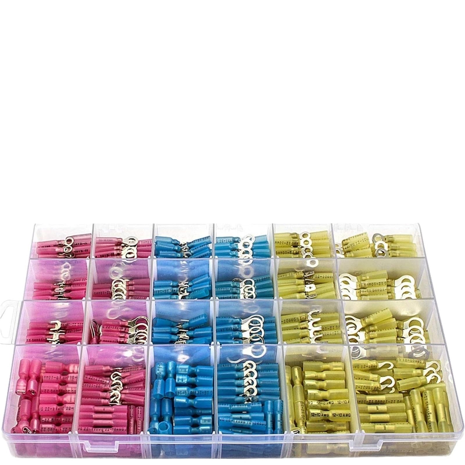 Ciopljhkl One Color 810Pcs Heat Shrink Ring Fork Wire Connector Kit Insulated Electrical Crimp Connectors Butt Spade Terminals For Home,Factory,Cars,Ship