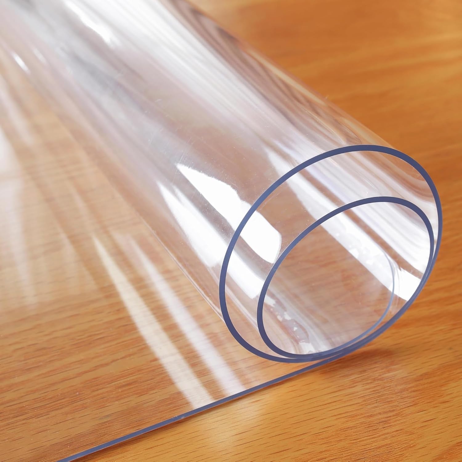 4mm Thick Custom Multisize Clear PVC Table Cover Protector Waterproof Crystal Soft Plastic Tabletop Protective Pad for End Table/Night Stand/Side Table,40/60/80/90/100cm Wide(Clear,40 * 240cm)