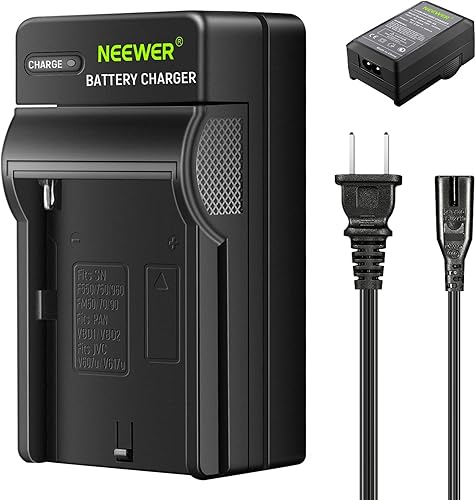NEEWER Cargador de batería NP F compatible con baterías Sony NP-F Series NP-F970 NP-F960 NP-F770 NP-F750 NP-F570 NP-F550 para videocámara, cámara de